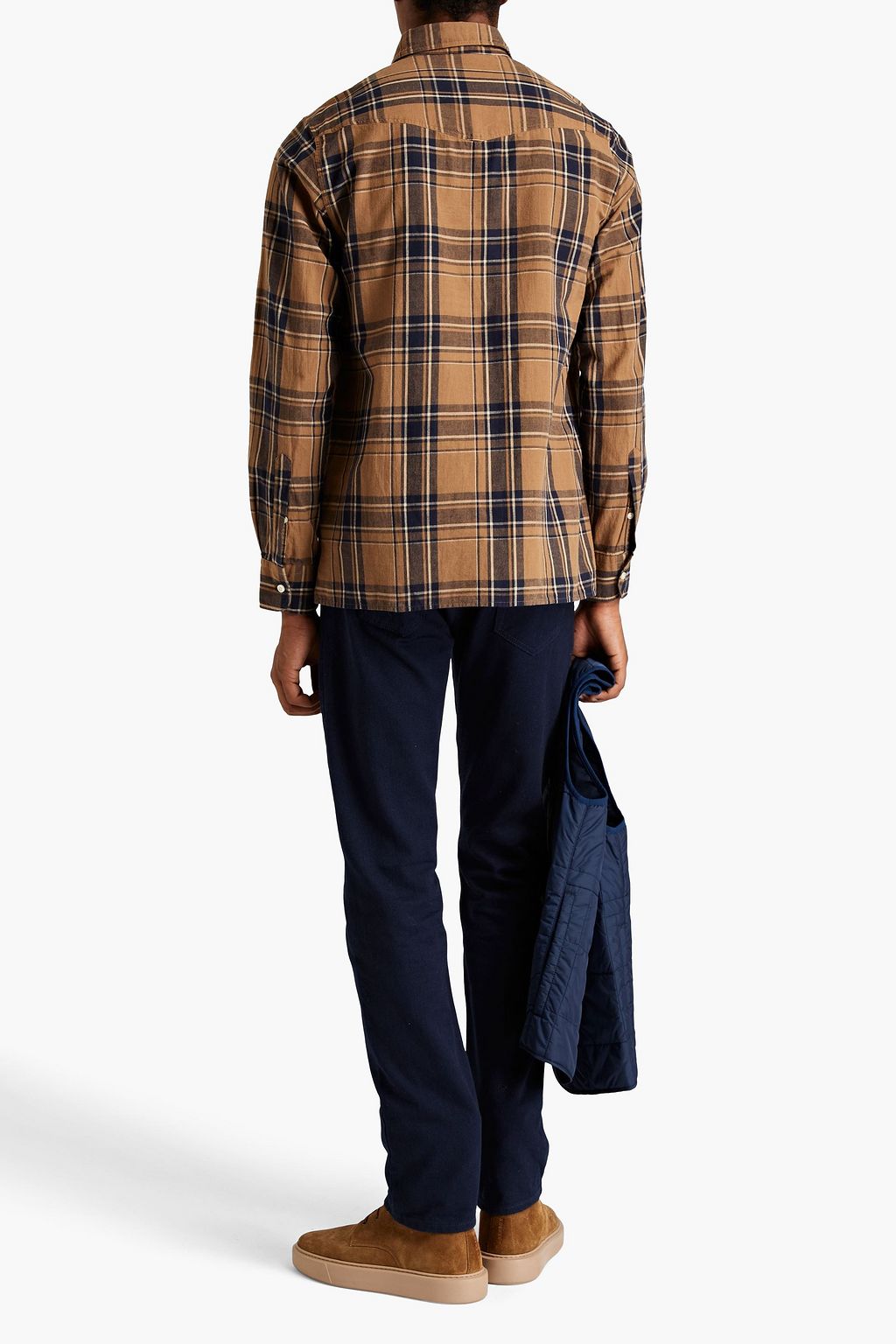 OFFICINE GÉNÉRALE Arsene checked cotton and linen-blend shirt