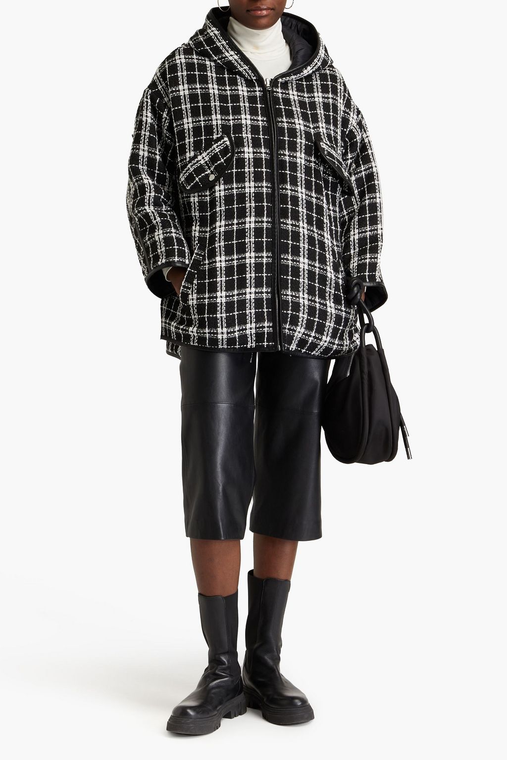 MAJE Oversized tweed hooded coat