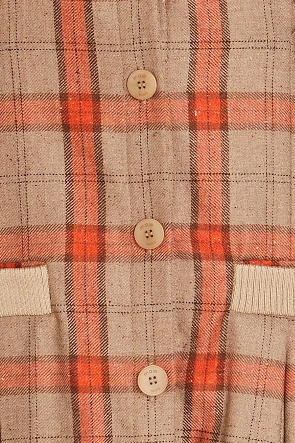 MAJE Kariertes Hemdkleid aus Flanell mit Falten
