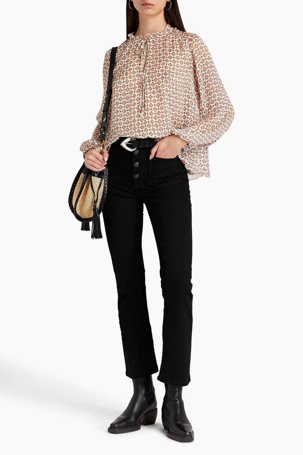MAJE High-rise straight-leg jeans