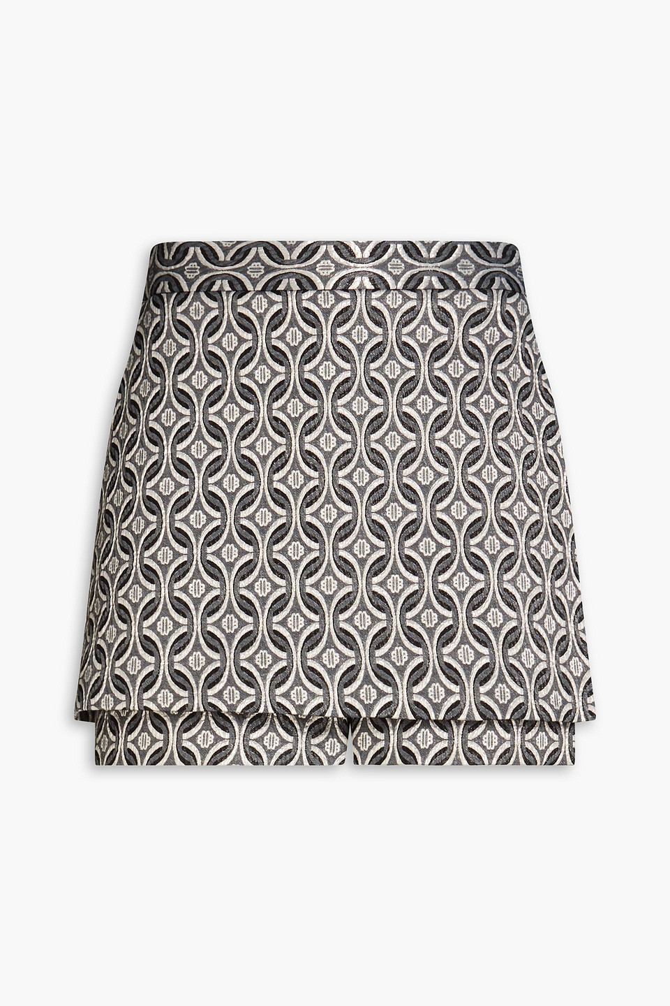 Maje Trompe L Oeil Lam Jacquard Shorts In Gray
