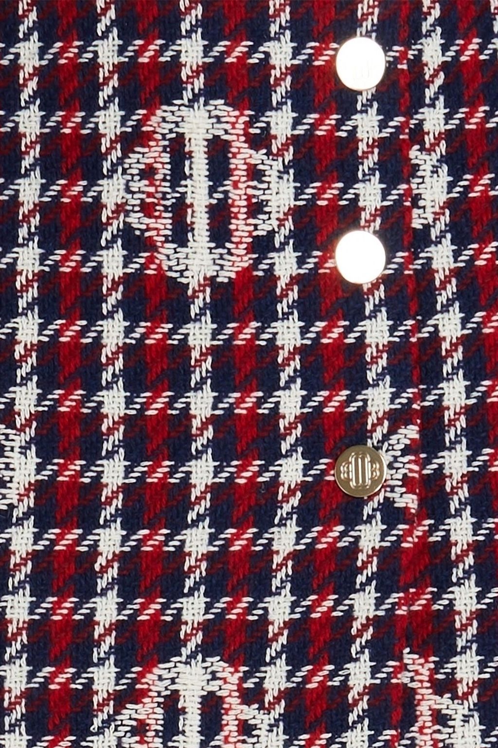 MAJE Wrap-effect button-embellished tweed mini skirt