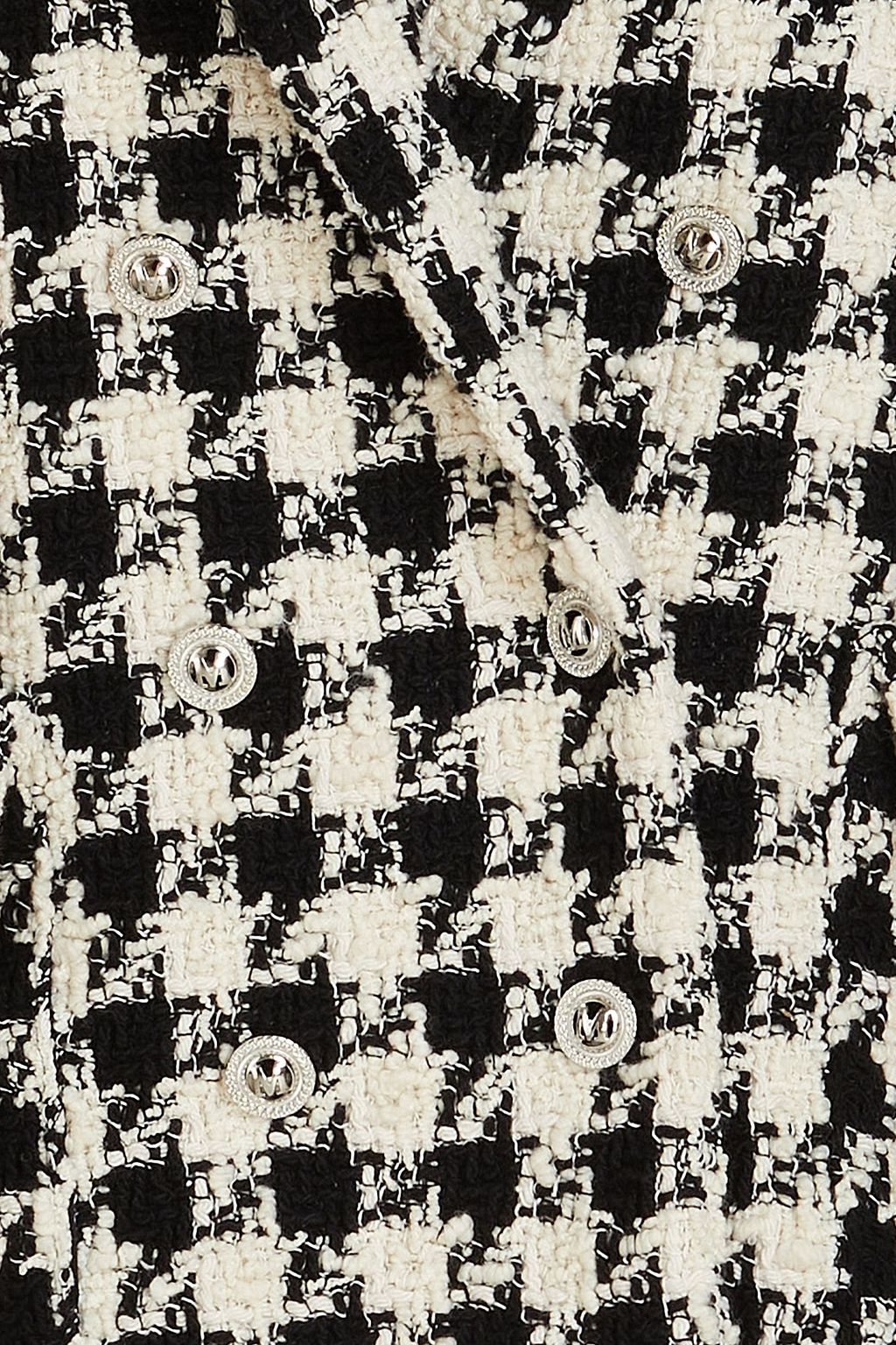 MAJE Double-breasted houndstooth bouclé-tweed blazer