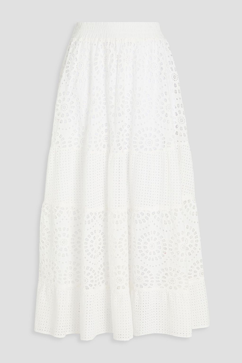 ALICE + OLIVIA Broderie anglaise cotton midi skirt | THE OUTNET