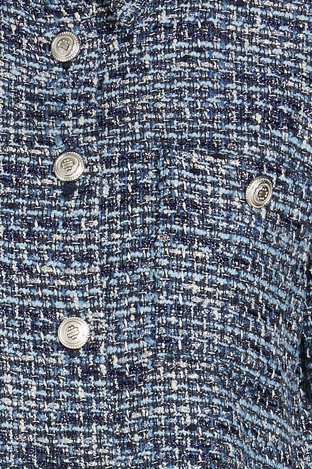 MAJE Cropped metallic tweed shirt