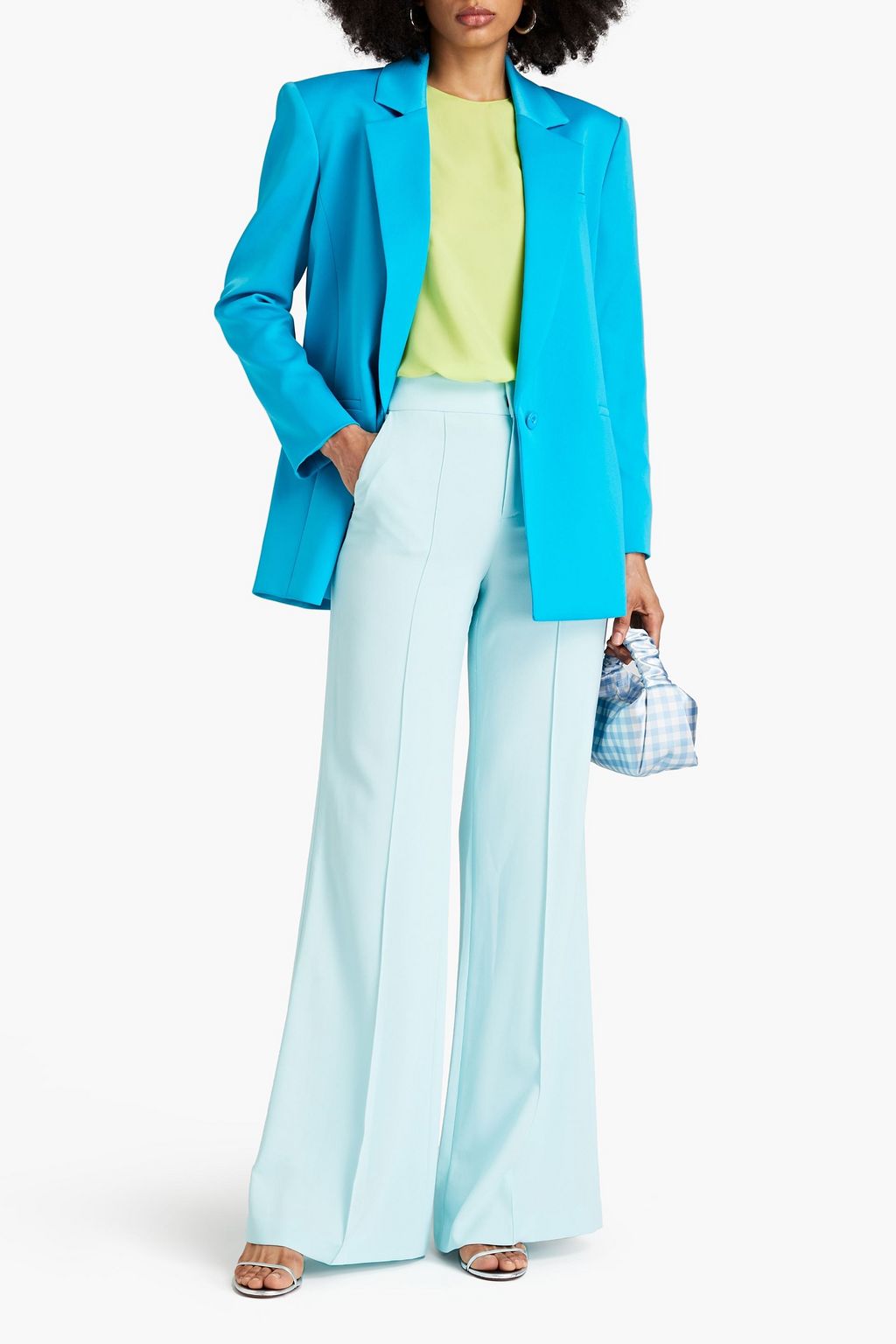 ALICE + OLIVIA بنطال 'ديلان' بأرجل واسعة من الكريب