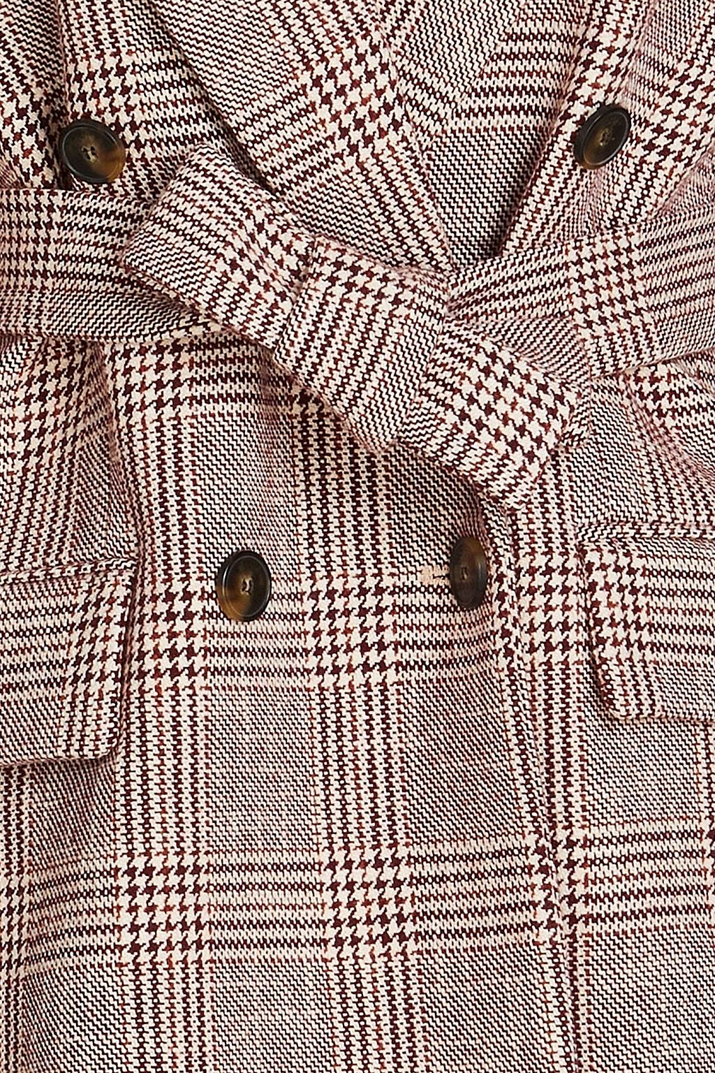 MAJE Doppelreihiger Blazer aus Tweed aus einer Baumwollmischung mit Glencheck-Muster