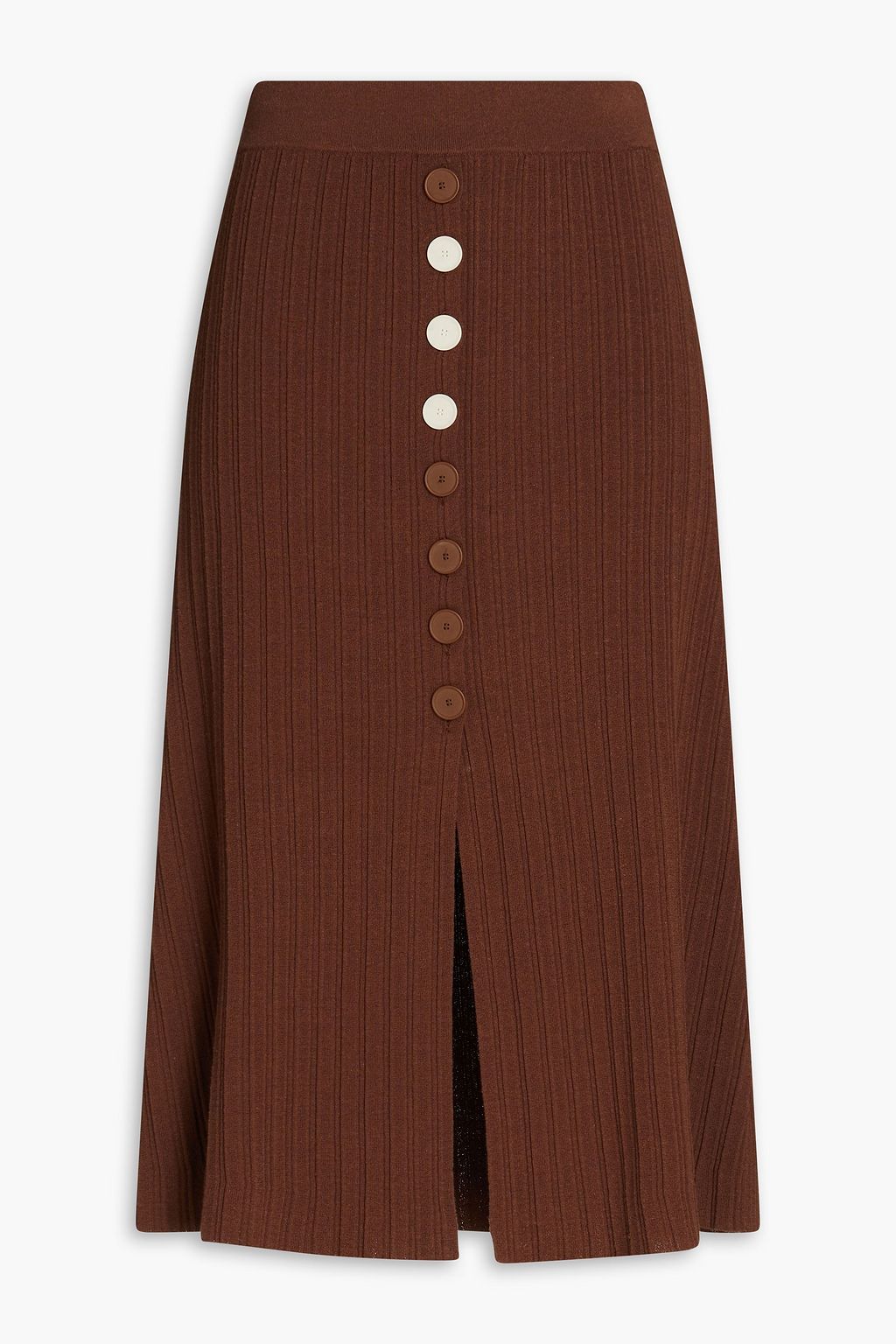 CLAUDIE PIERLOT Ribbed-knit midi skirt | THE OUTNET