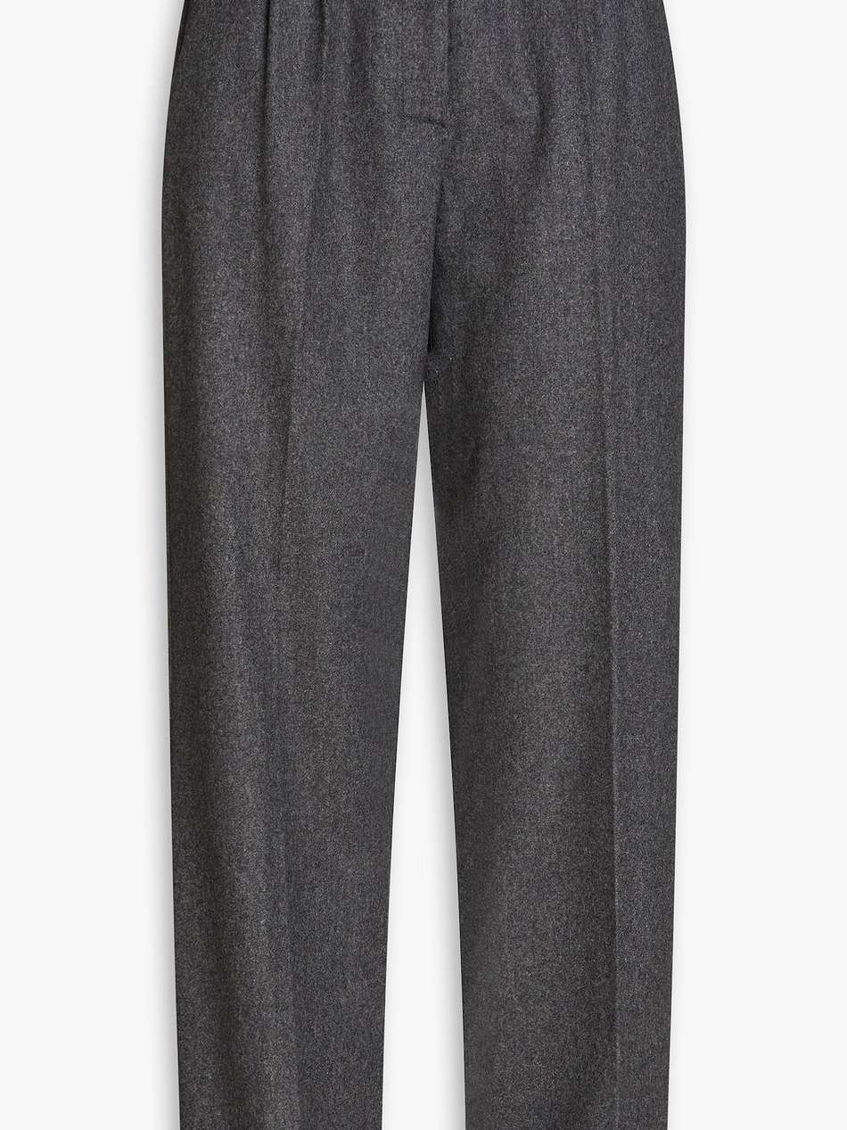 wool-blend felt straight-leg pants