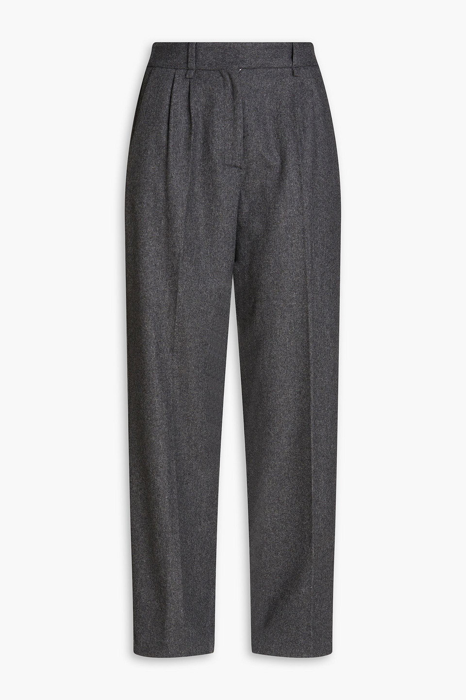 Maje Hose Mit Geradem Bein Aus Filz Aus Einer Wollmischung In Anthracite