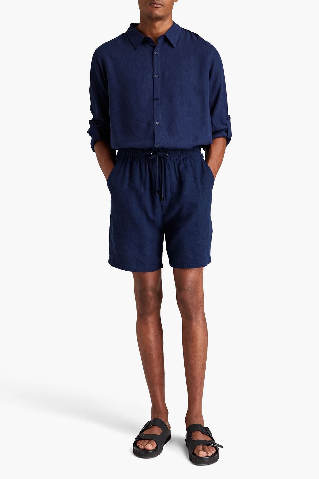 ONIA Linen-blend drawstring shorts