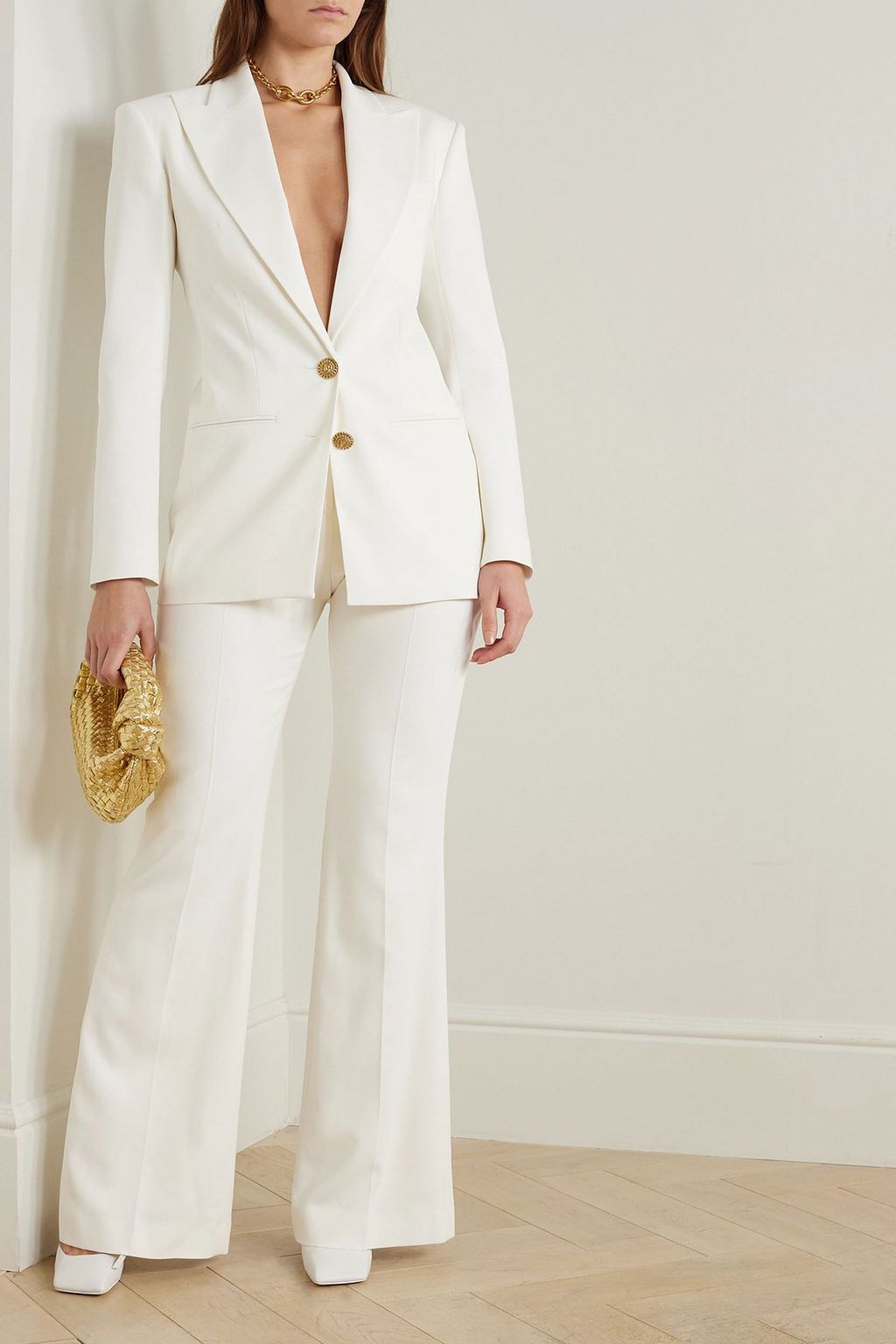 BALMAIN Stretch-crepe wide leg pants