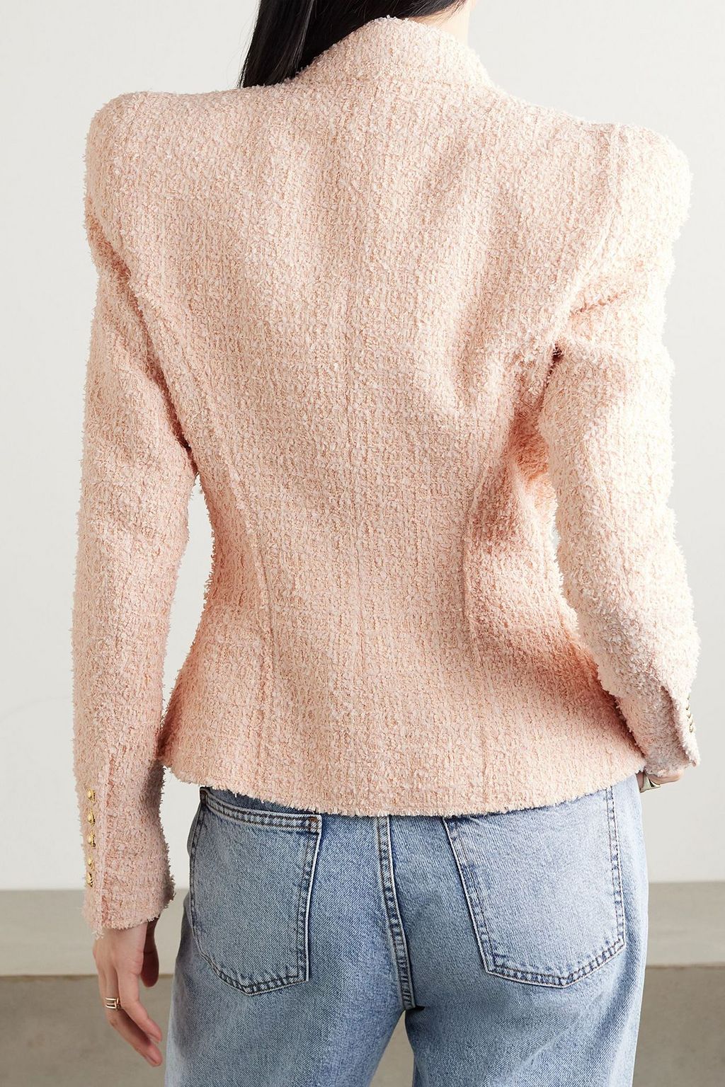 BALMAIN Double-breasted tweed blazer