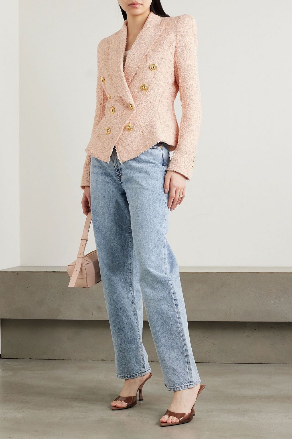 BALMAIN Double-breasted tweed blazer