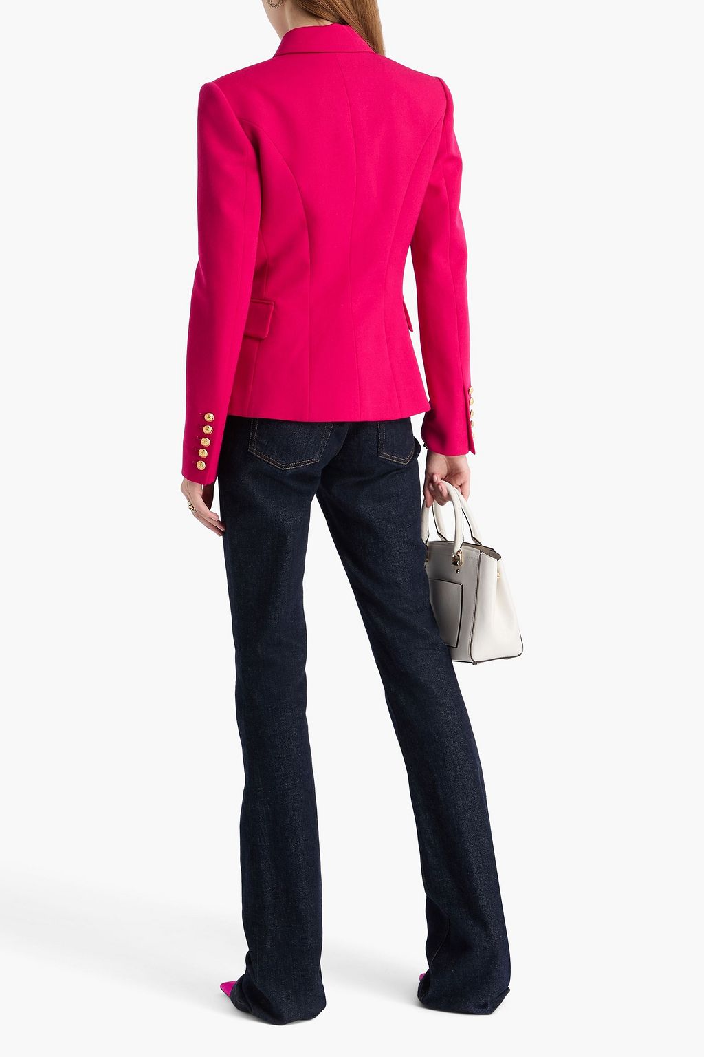 BALMAIN Doppelreihiger Blazer aus Grain de Poudre aus Wolle