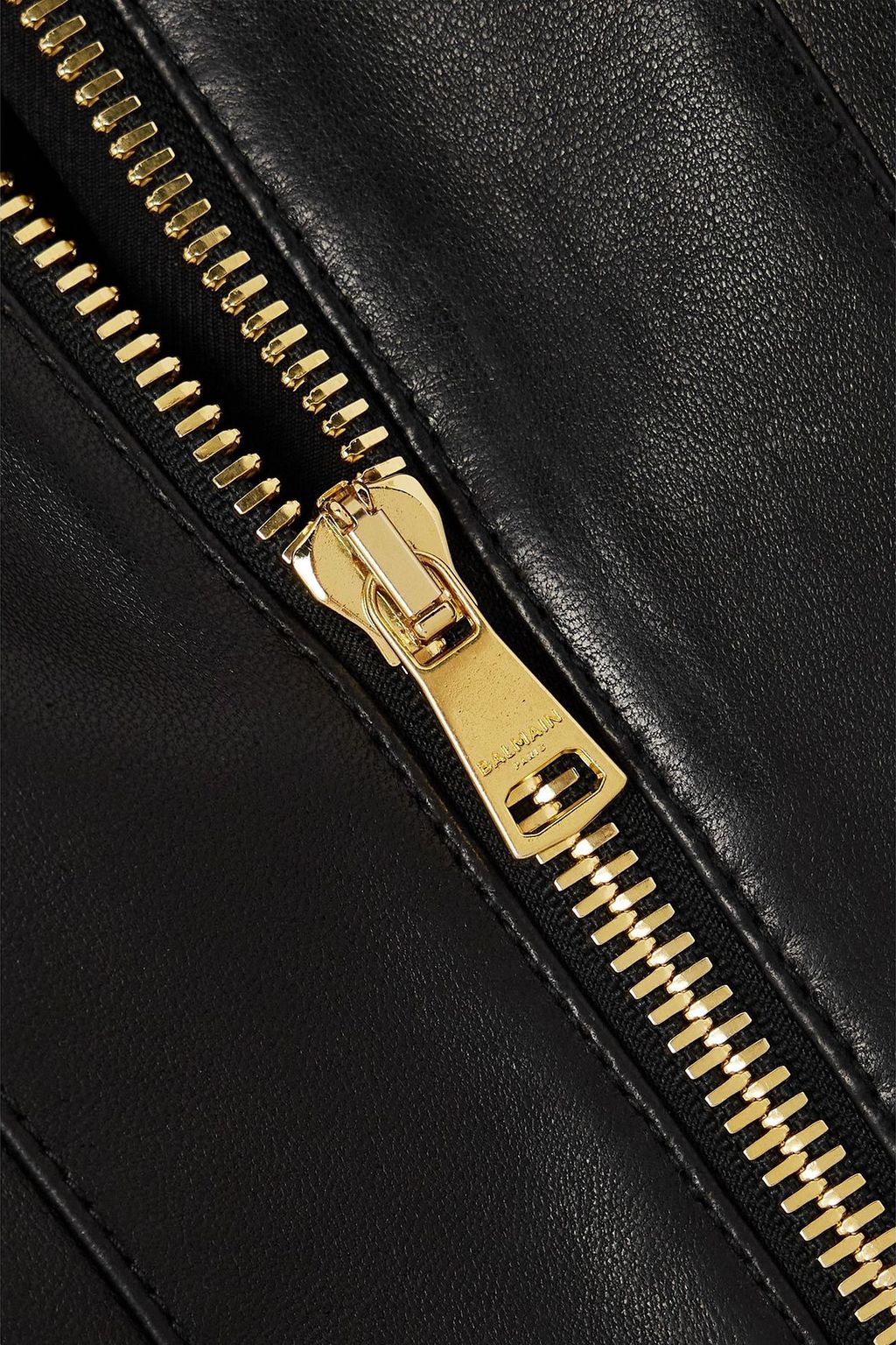 BALMAIN Cropped embellished leather bustier top