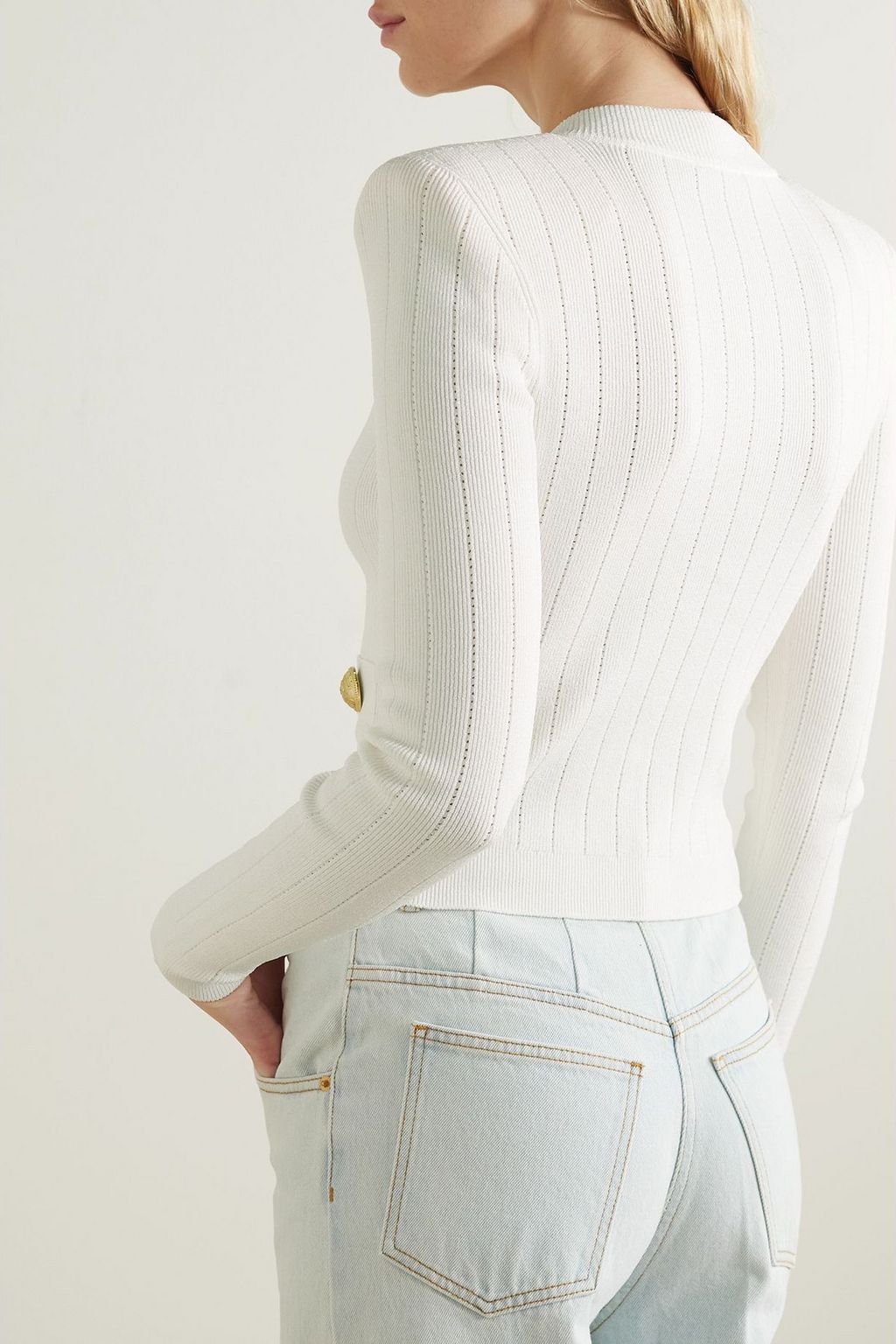 BALMAIN Ribbed-knit cardigan