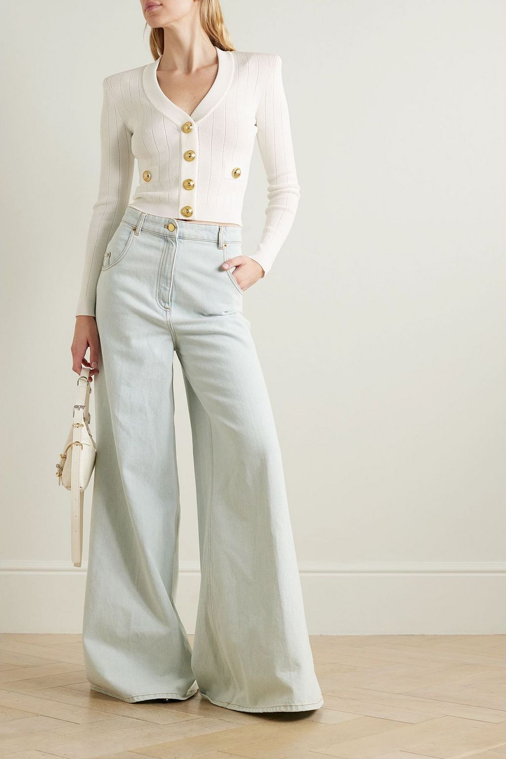 BALMAIN Ribbed-knit cardigan