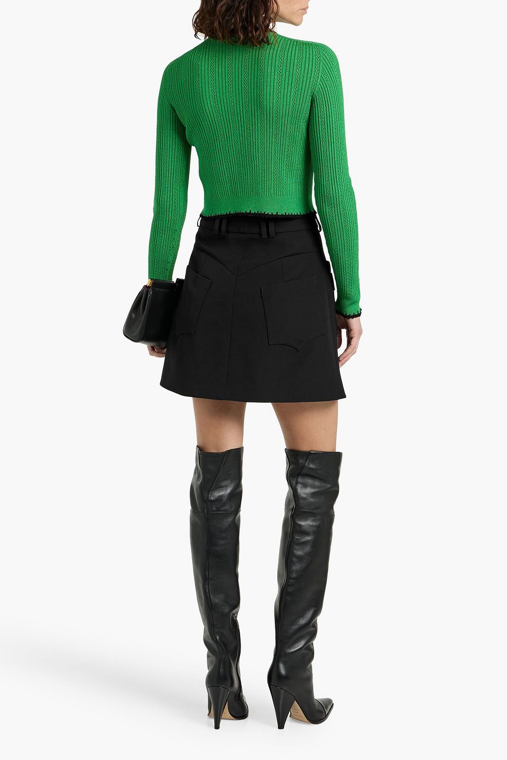 BALMAIN Wool-crepe mini skirt