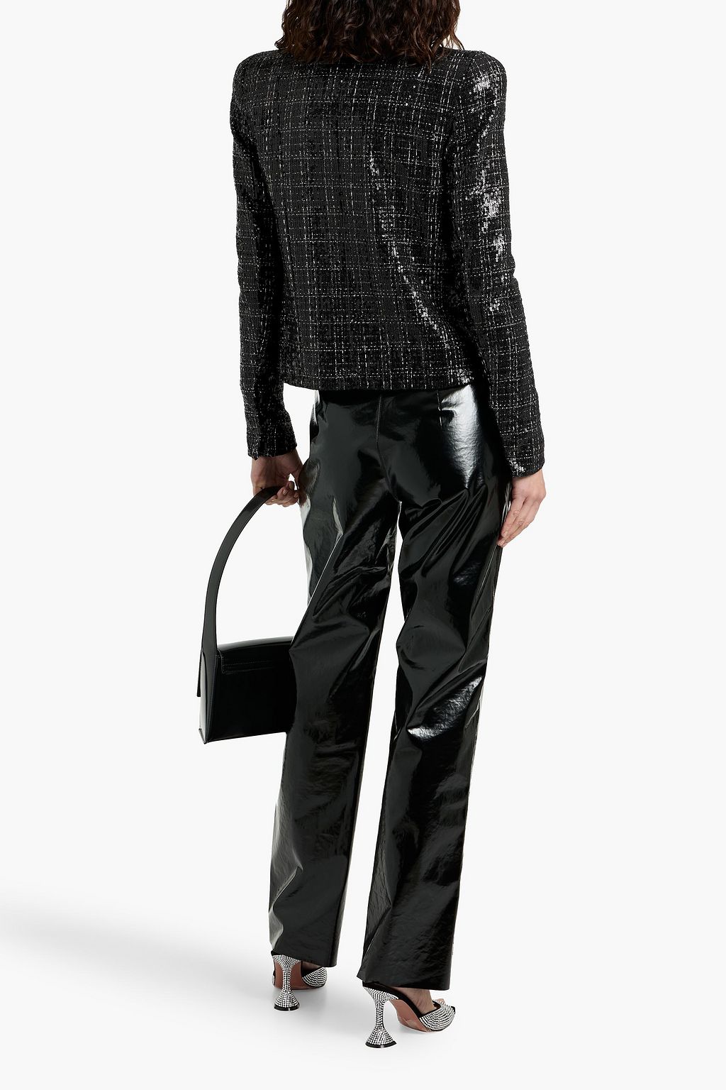 BALMAIN Sequin-embellished checked tweed Jacket