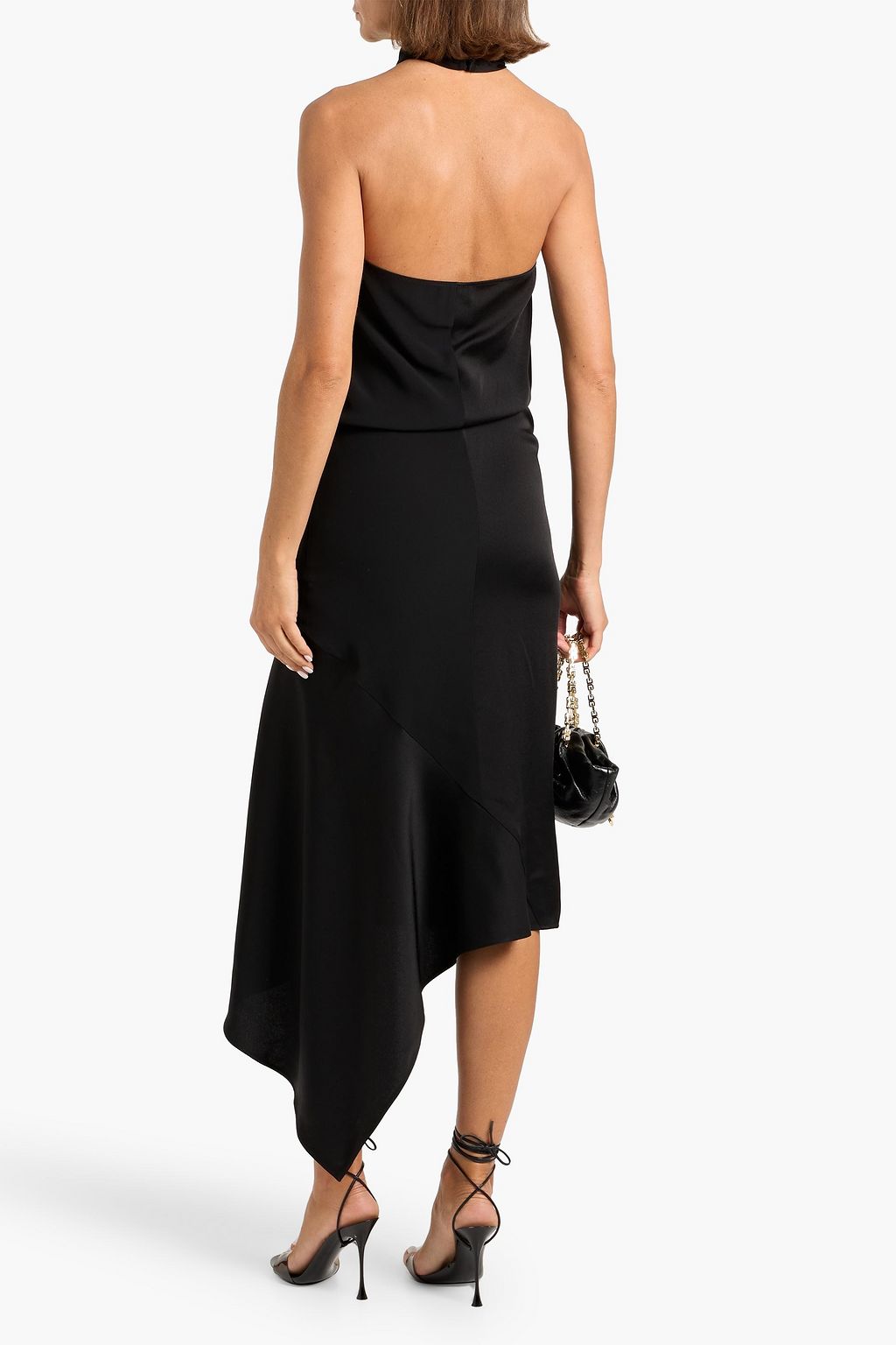 GIVENCHY Draped knotted satin halterneck maxi dress