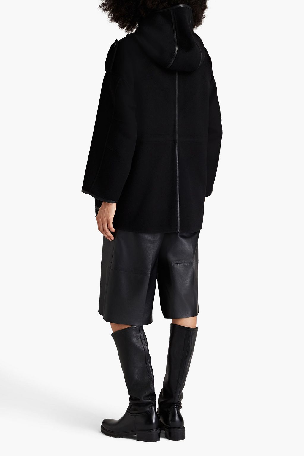 MAJE Wool-blend felt hooded jacket