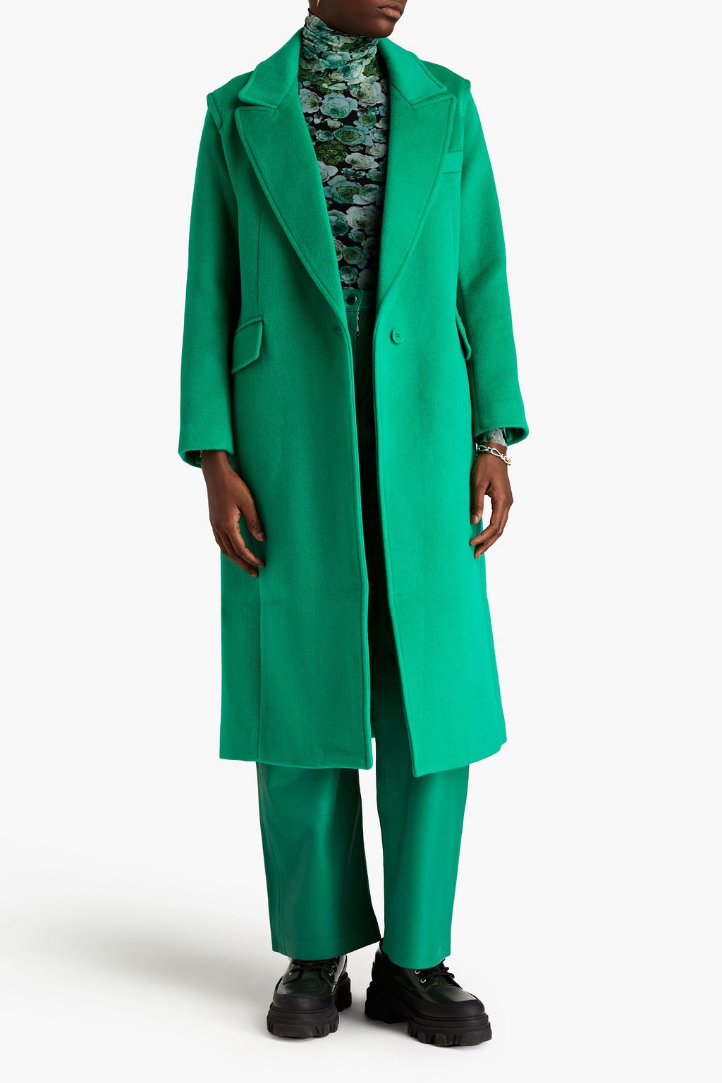 MAJE Wool-blend brushed-felt coat