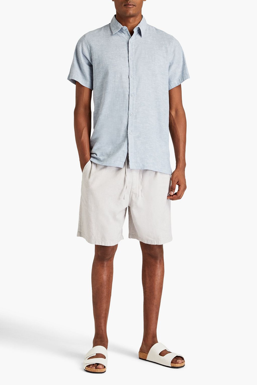 ONIA Slub linen-blend canvas shirt