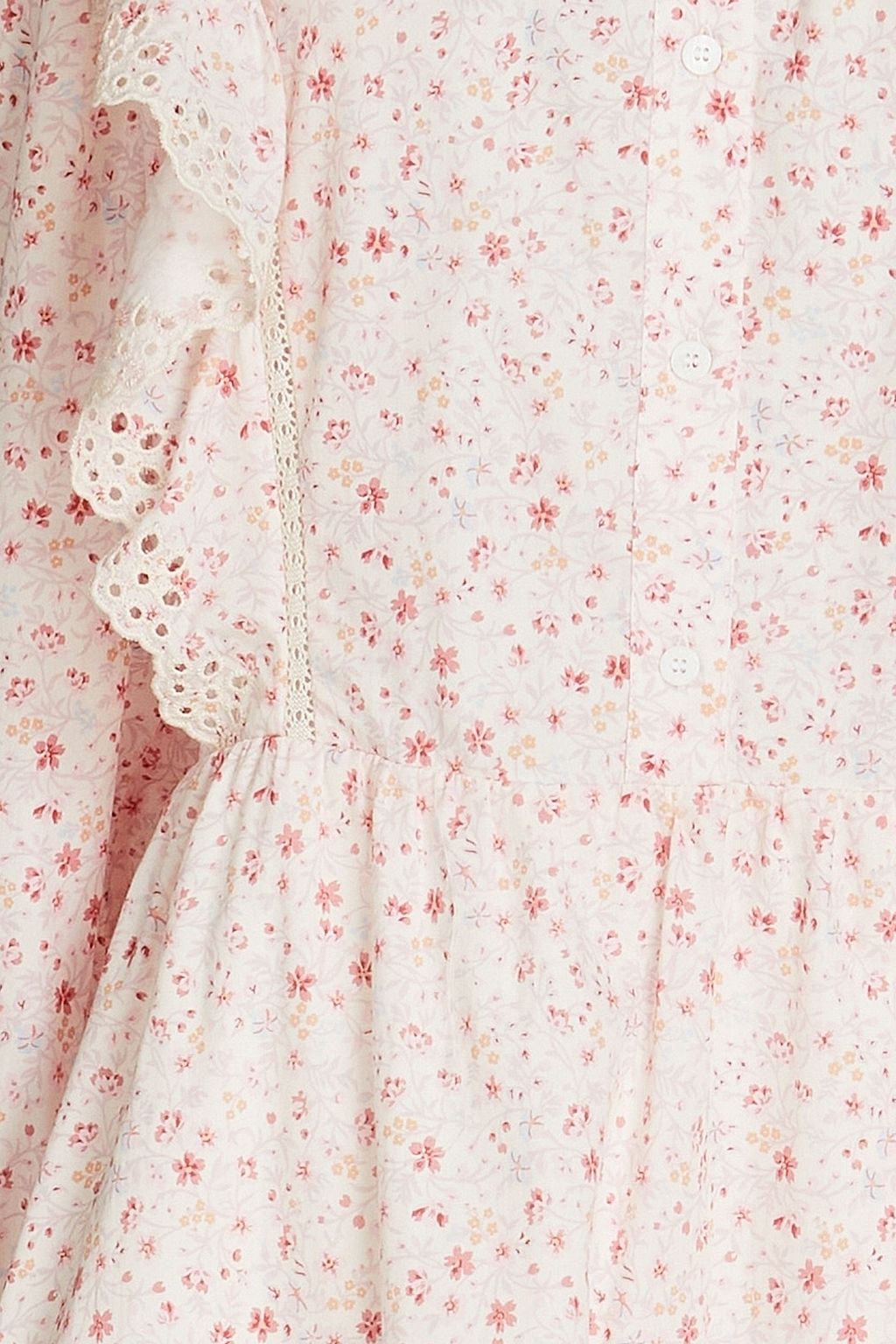 CLAUDIE PIERLOT Ruffle-trimmed floral-print cotton shirt dress