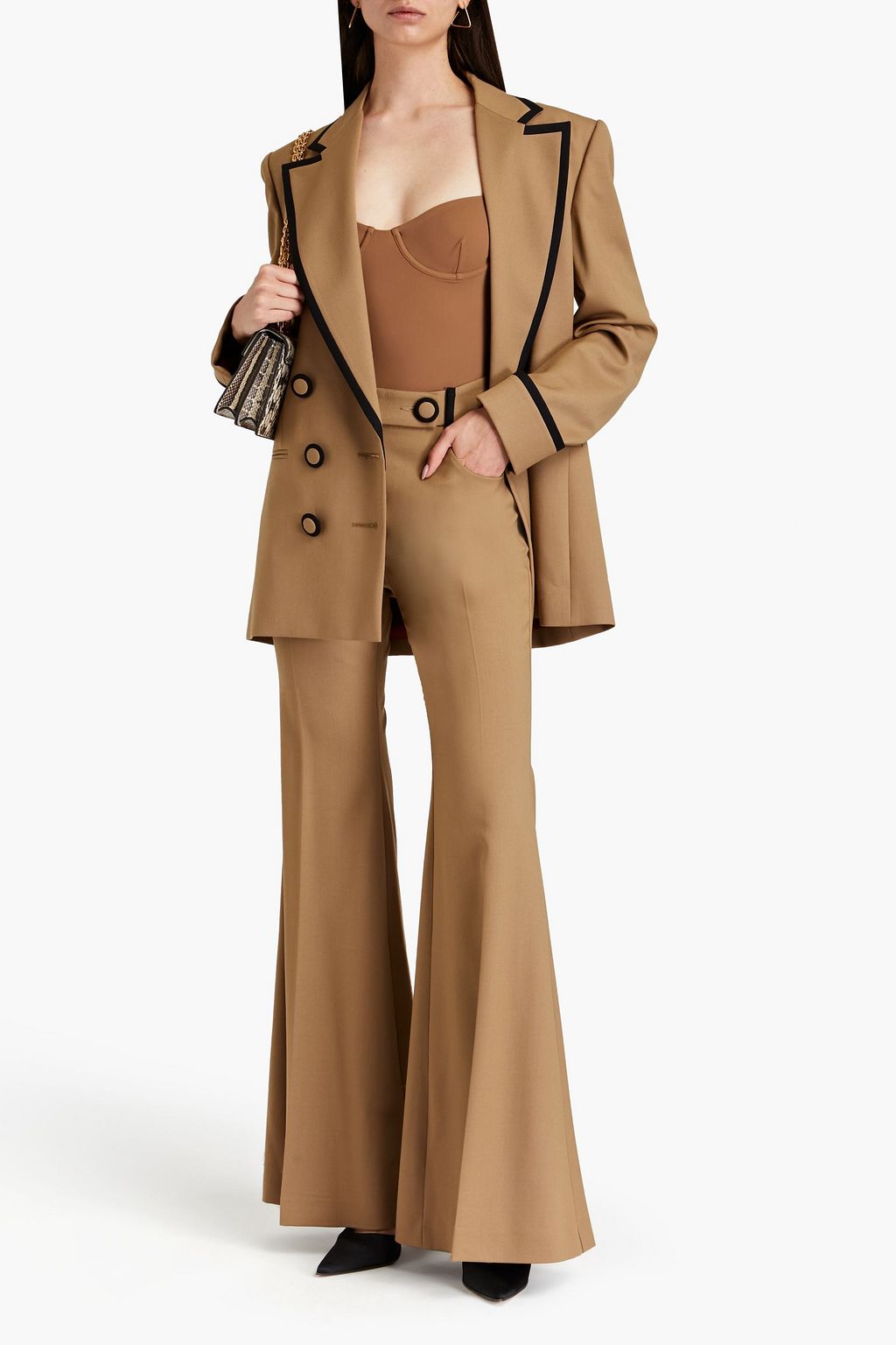 SARA BATTAGLIA Wool-blend flared pants