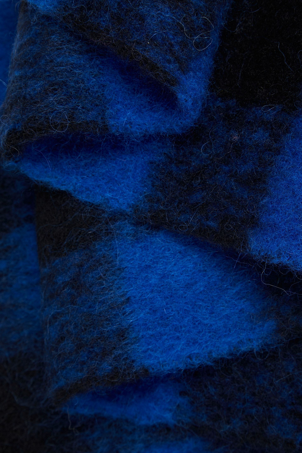 Rag & Bone Fringed Checked Alpaca-blend Scarf In Bright Blue
