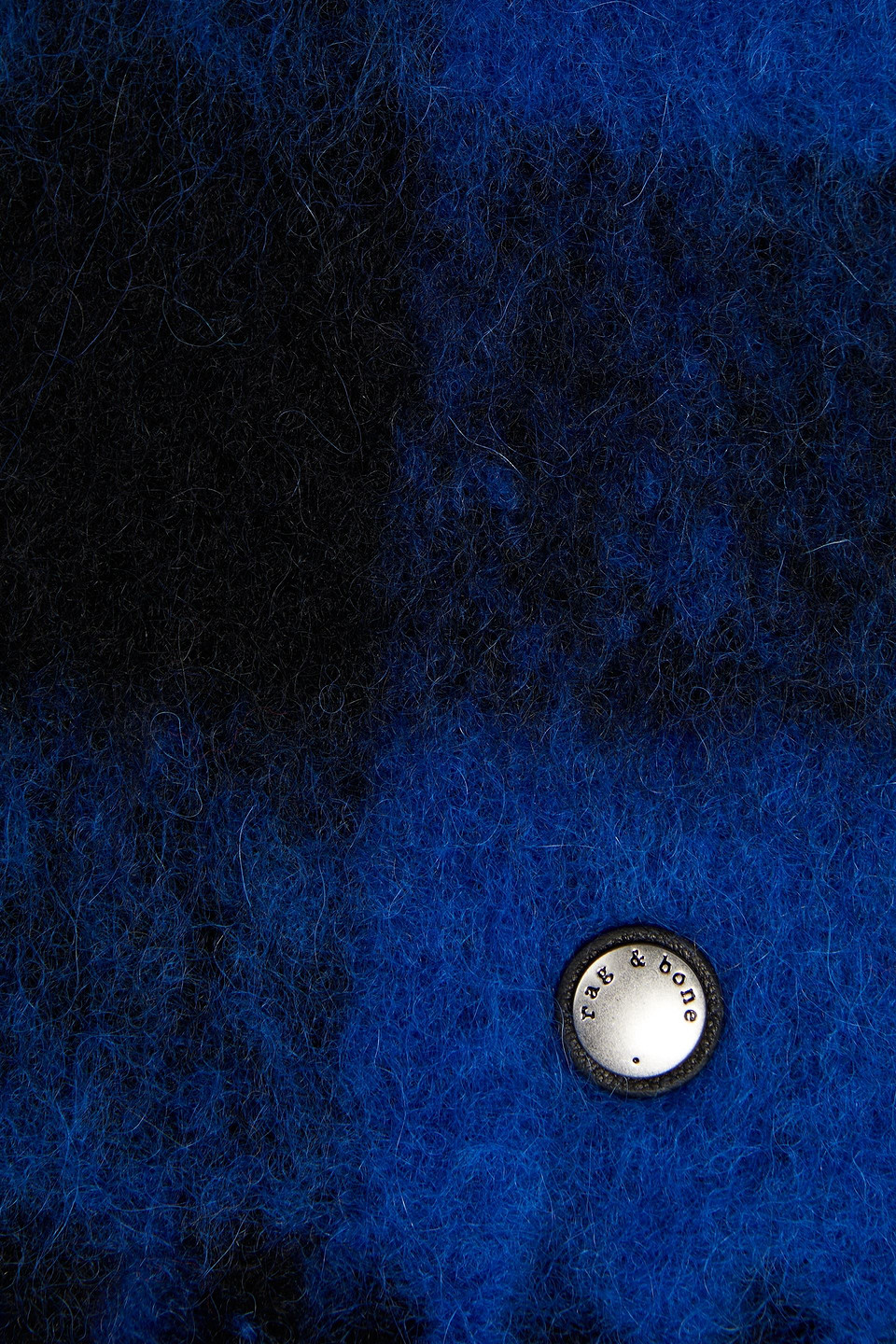 Rag & Bone Fringed Checked Alpaca-blend Scarf In Bright Blue