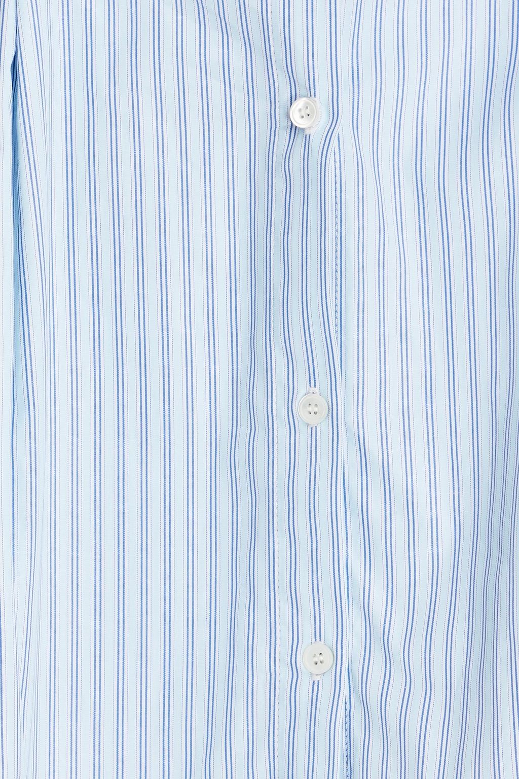 MAJE Jersey-paneled striped cotton-poplin mini dress