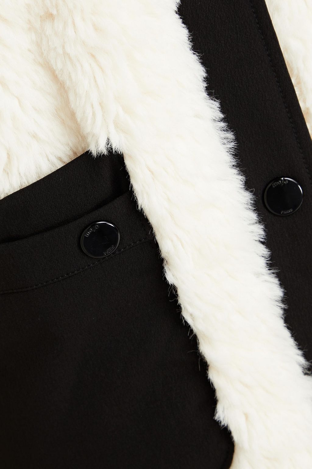 MAJE Shell-trimmed faux shearling jacket