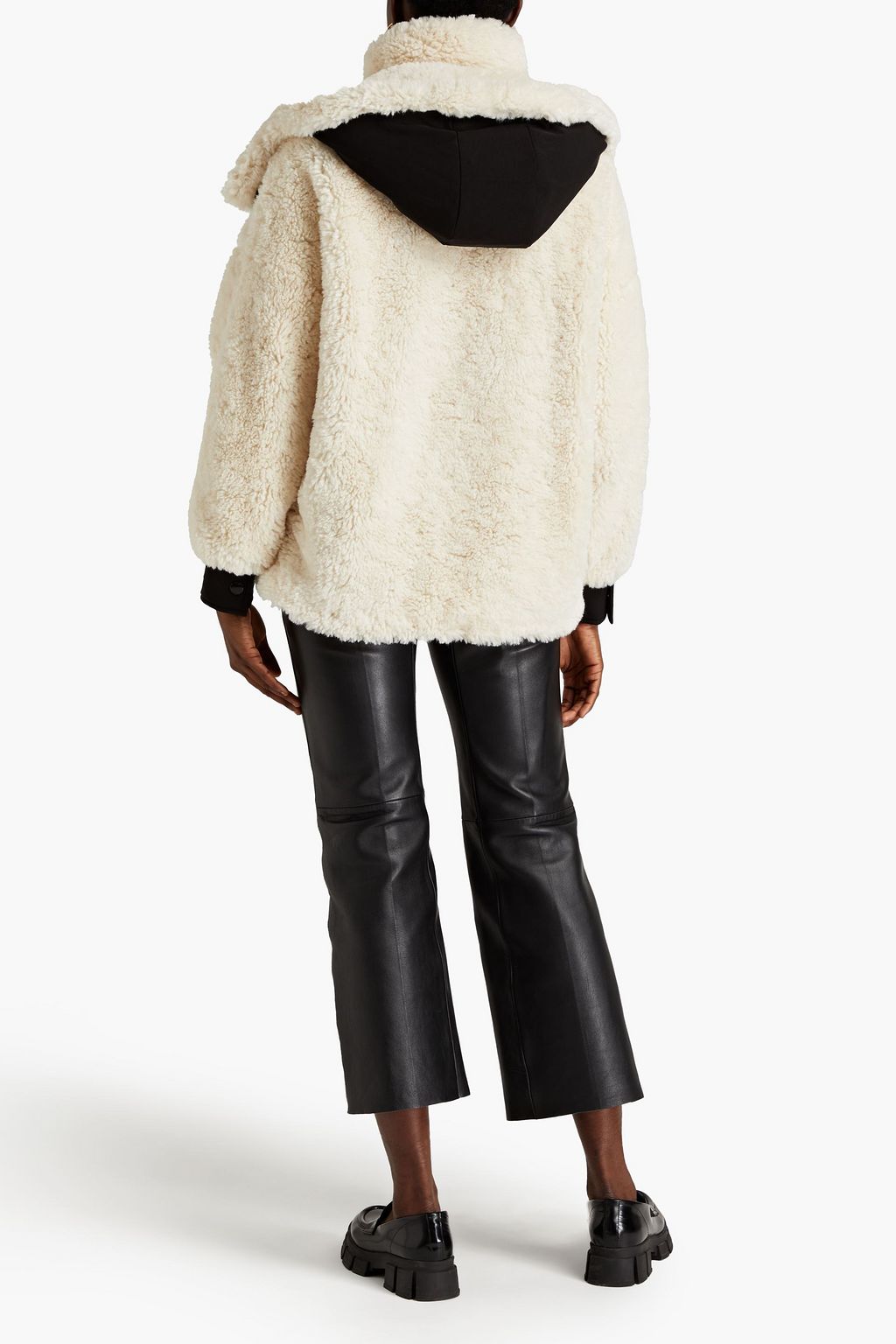 MAJE Shell-trimmed faux shearling jacket