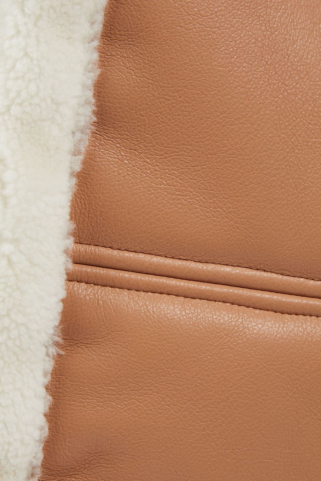 STAND STUDIO Lolita faux shearling-trimmed faux leather tote