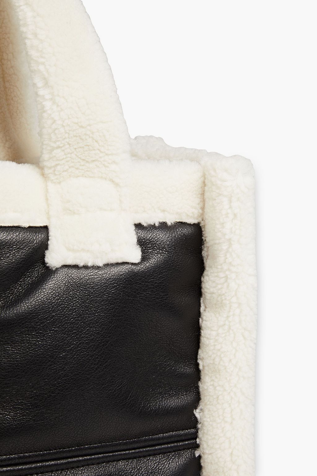 STAND STUDIO Lolita faux shearling-trimmed faux leather tote