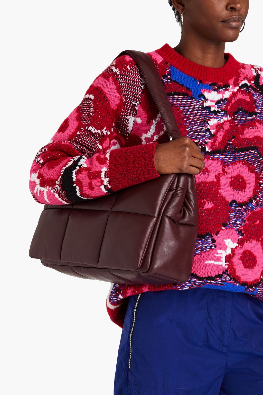 STAND STUDIO Wanda quilted faux leather clutch