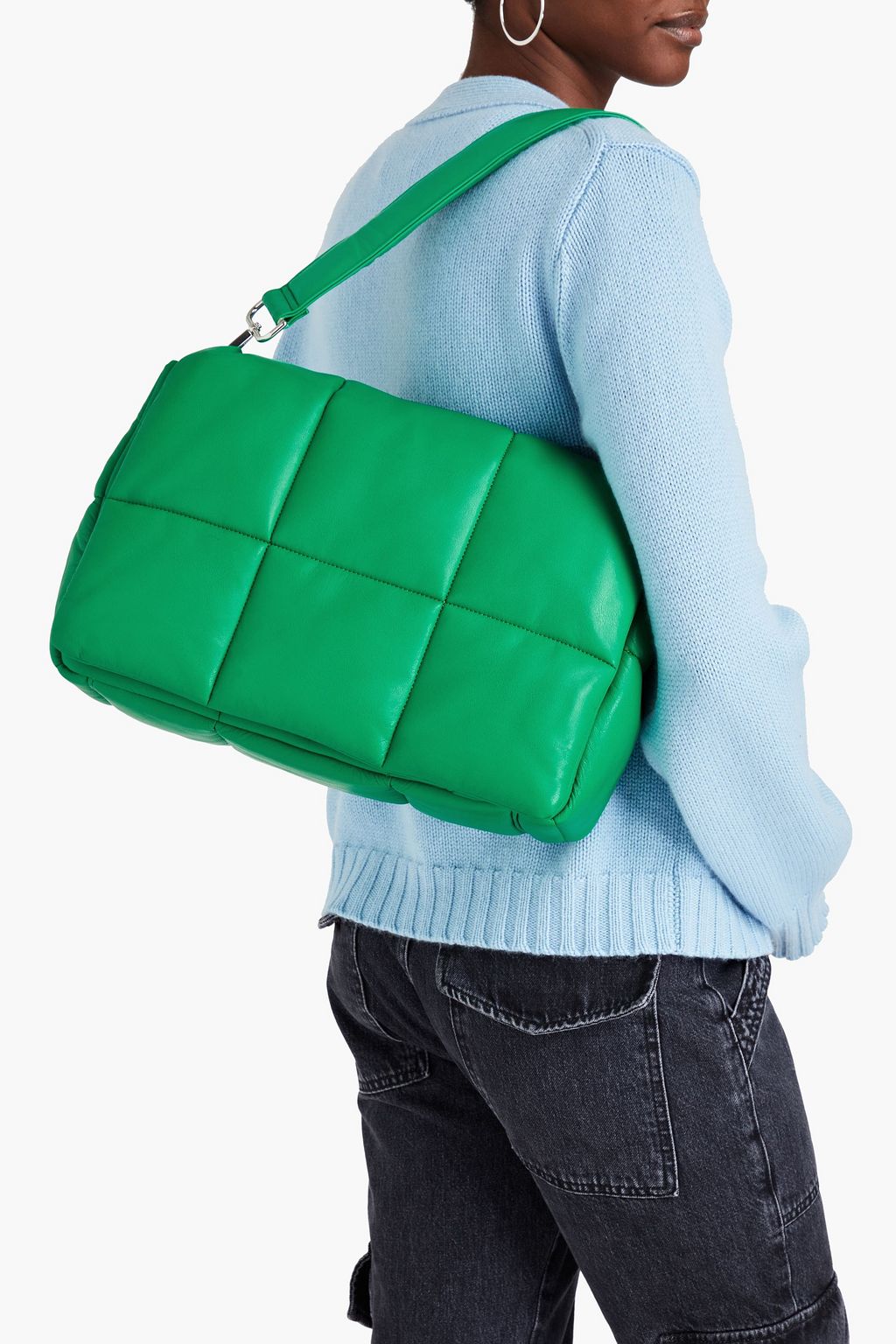 STAND STUDIO Wanda quilted faux leather clutch