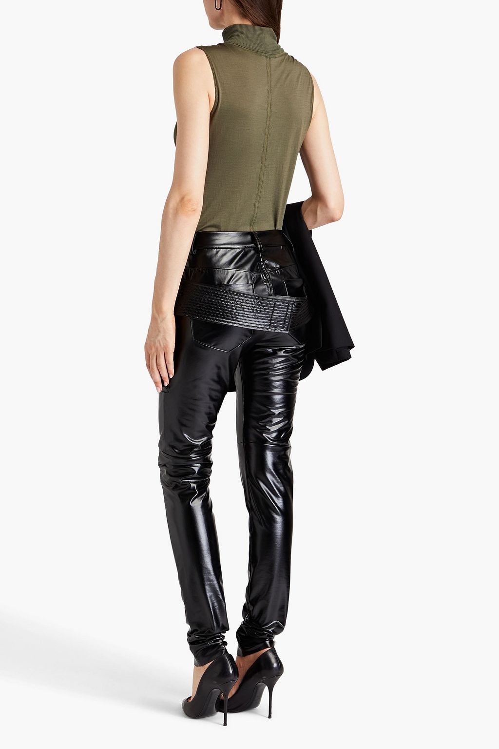DRKSHDW BY RICK OWENS Cotton-blend faux leather skinny pants