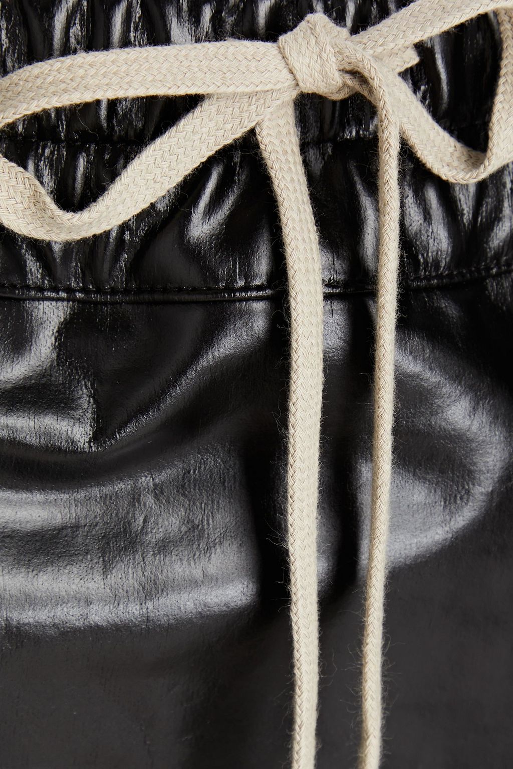 DRKSHDW BY RICK OWENS Coated French cotton-blend terry maxi pencil skirt