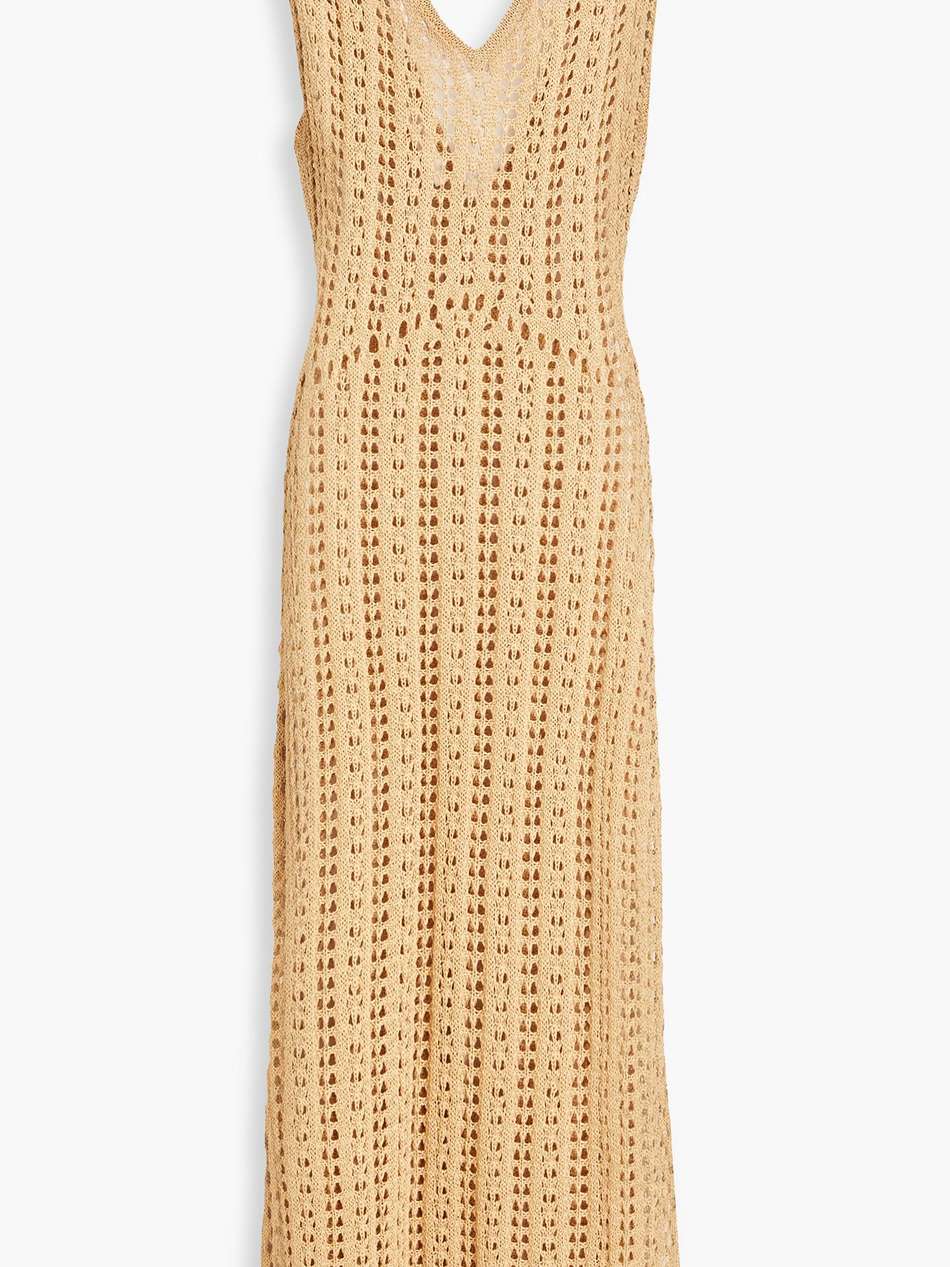 tallara pointelle-knit pima cotton midi dress