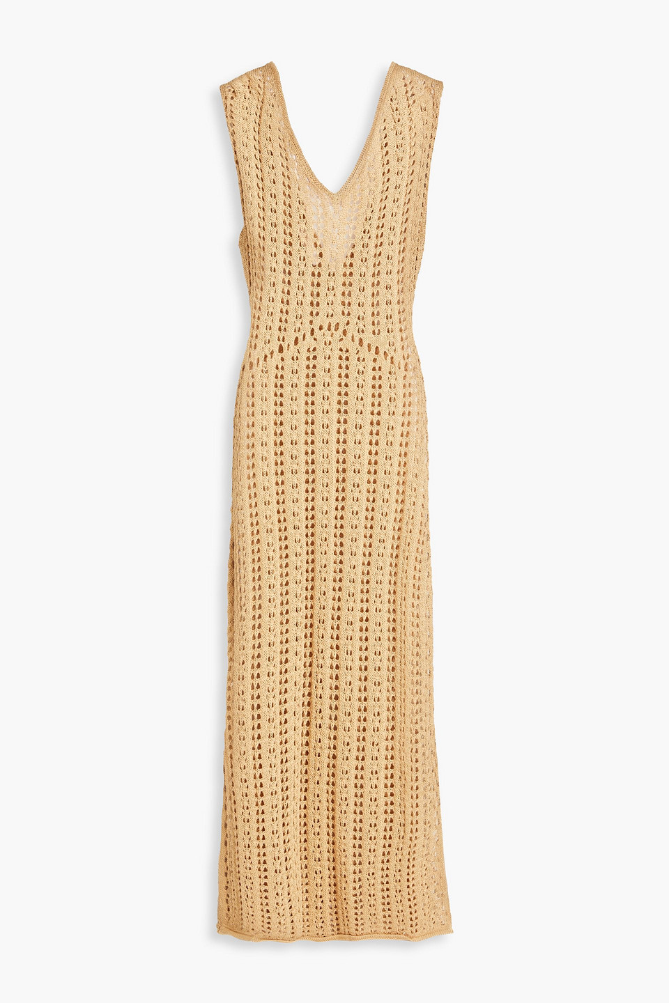 Savannah Morrow Pointelle-knit Pima Cotton Mini Dress In Sand