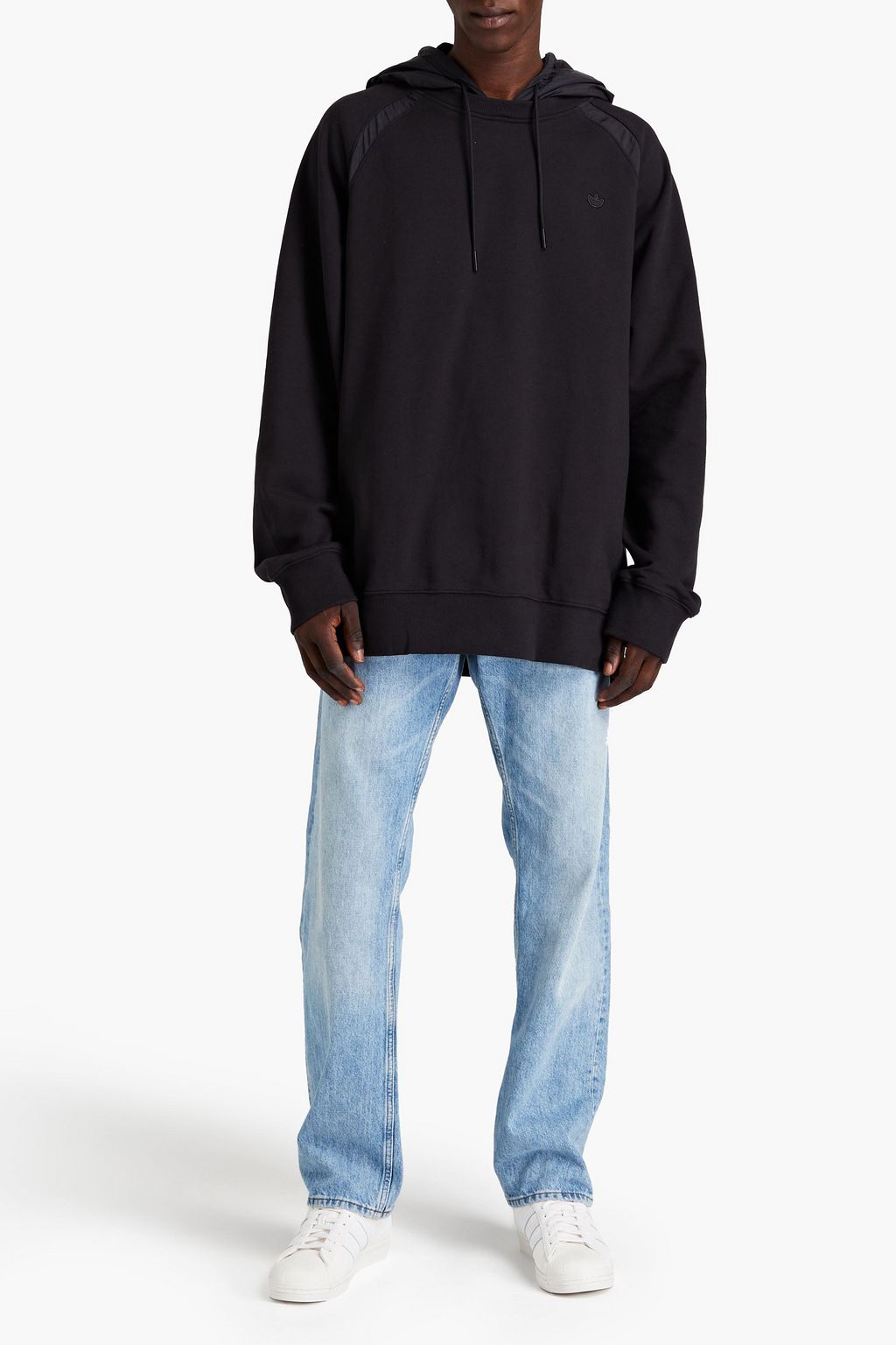 ADIDAS ORIGINALS Shell-paneled French cotton-terry hoodie