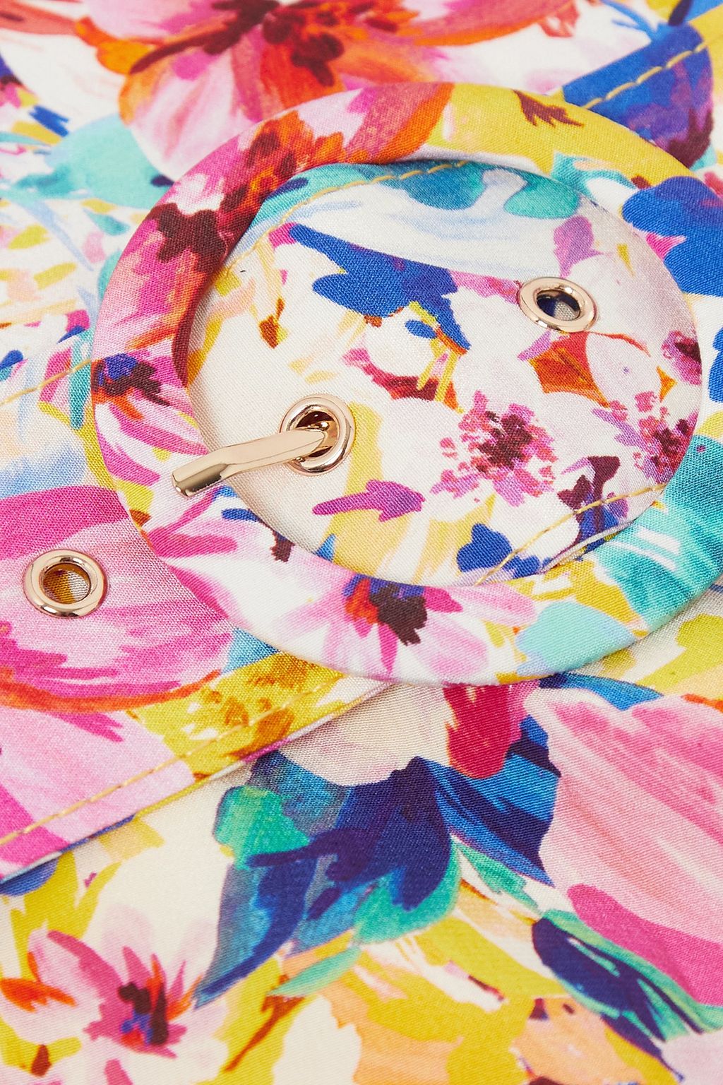 REBECCA VALLANCE Miami Squeeze belted floral-print silk crepe de chine midi dress