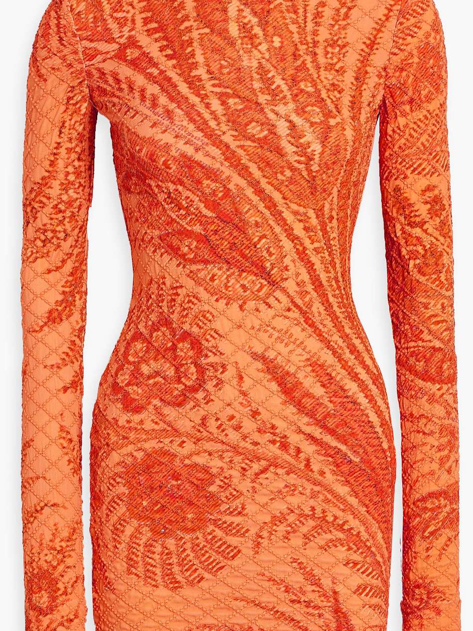 printed quilted stretch-jersey mini dress