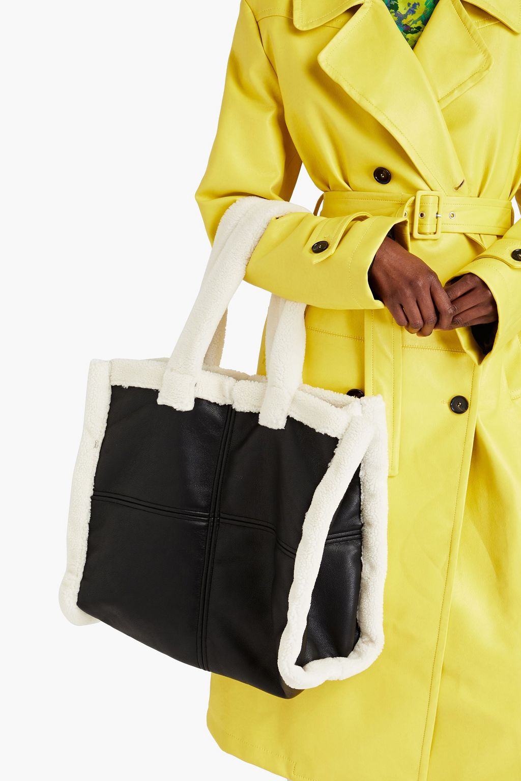 STAND STUDIO Lola faux shearling tote