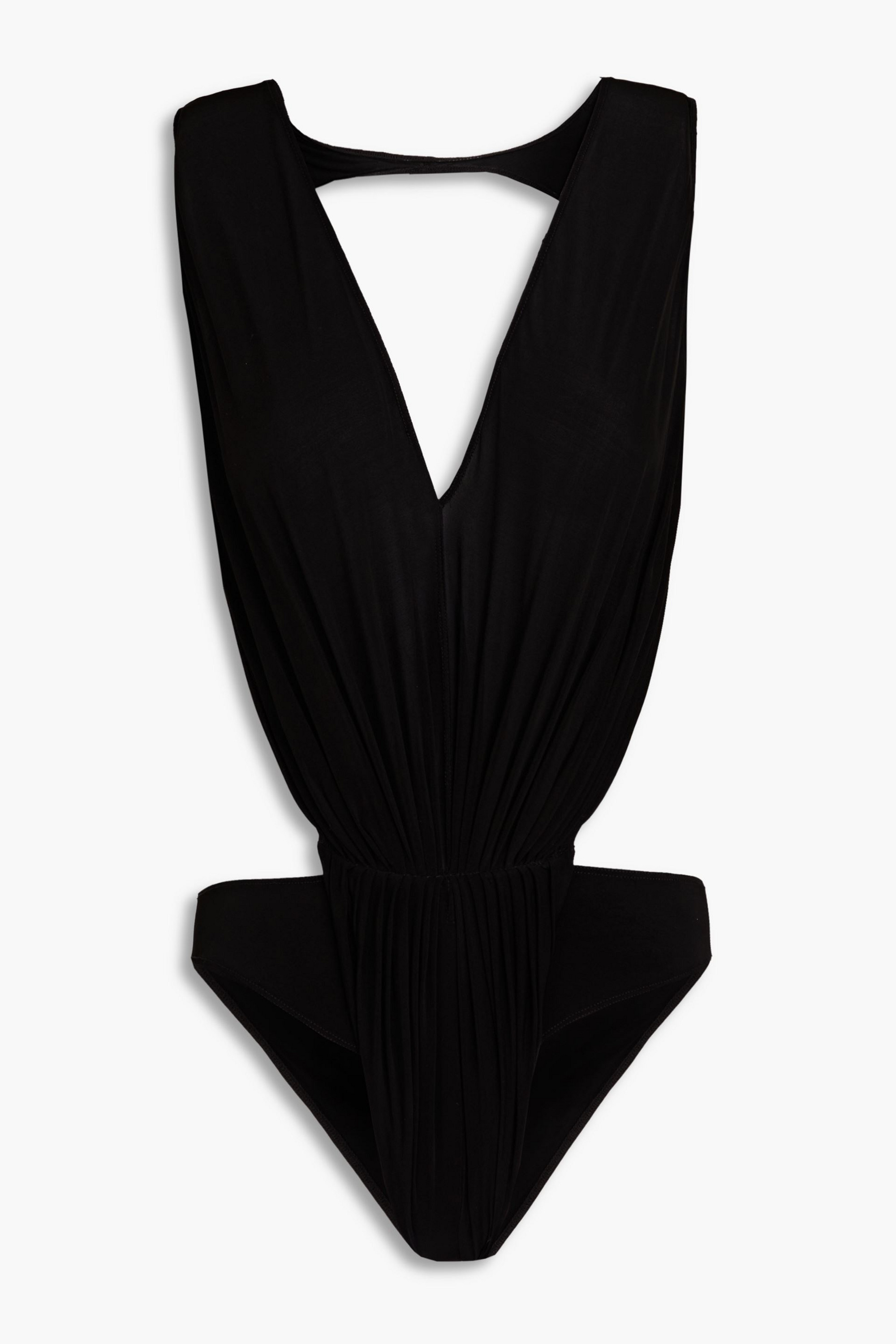 Rick Owens Open-back cutout stretch-crepe bodysuit