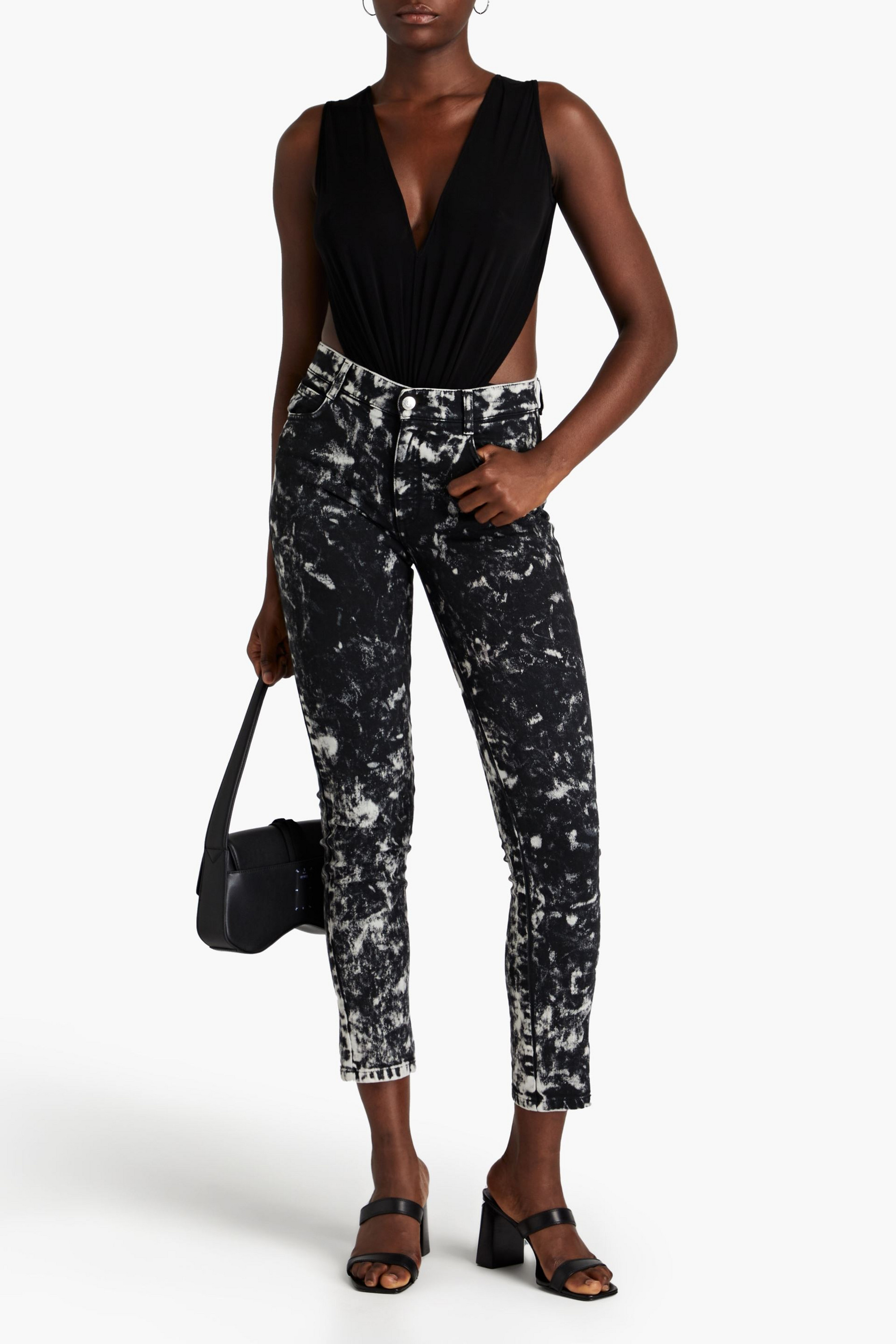 Rick Owens Open-back cutout stretch-crepe bodysuit