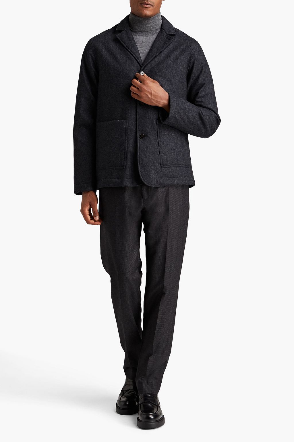 OFFICINE GÉNÉRALE Adrien padded wool-blend flannel blazer
